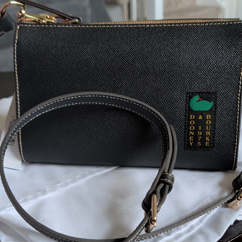 Dooney & Bourke Black Crossbody with Gold Hardware